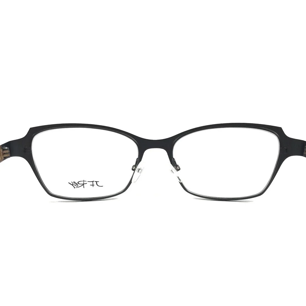 J.F. Rey Eyeglasses Frames JF2602 0059 Black Gilded Gold Lizard Print 55-18-130